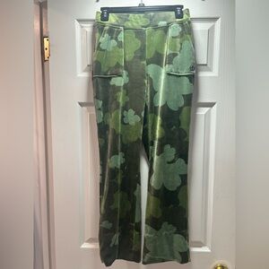 Juicy Couture Green Floral Wide Leg Pants **Hemmed*
